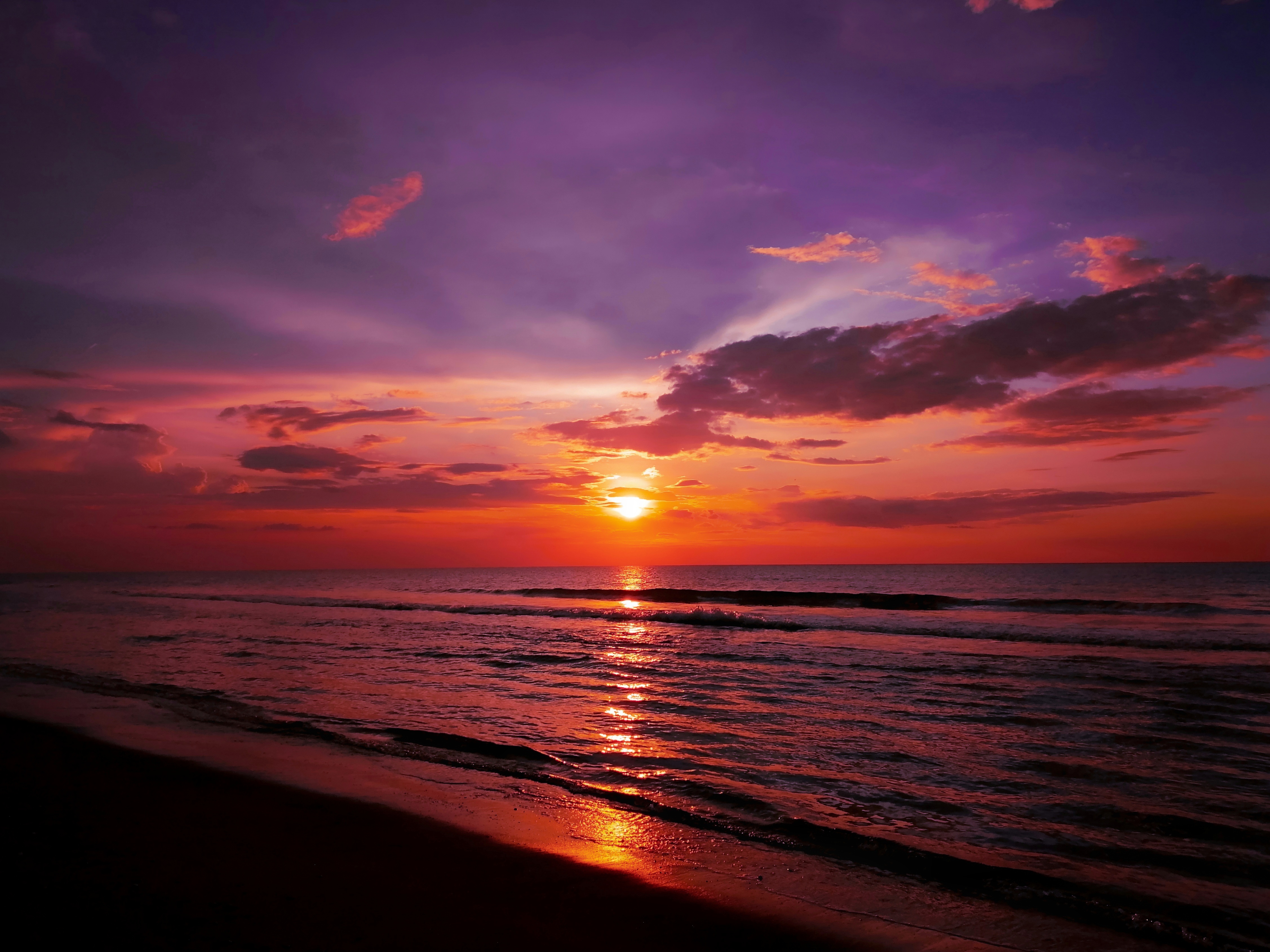 Sunset over a beach in La Union