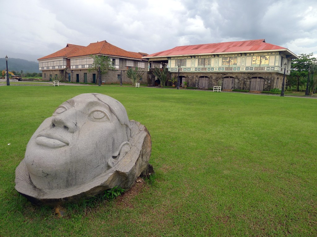 Heritage houses beside the water at Las Casas Filipinas de Acuzar in Bagac, Bataan