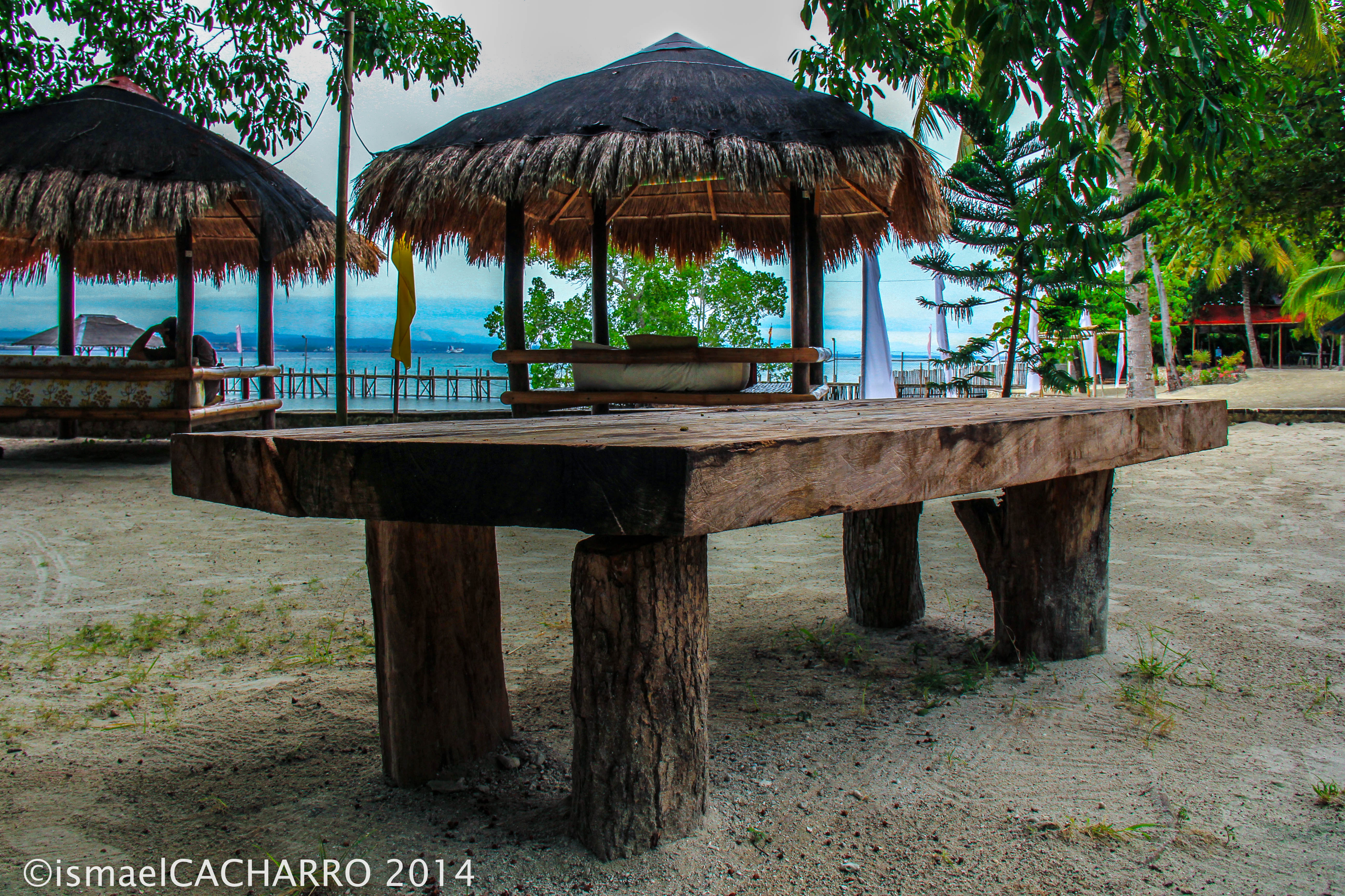 Coastal scenery and blue water on Samal Island in Davao del Norte